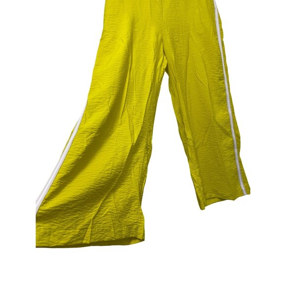 Anthropologie Daily Practice Yellow Stripe Side Pull On Wide Leg Pants Sz Large - Picture 6 of 8